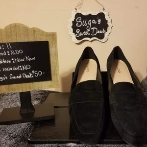 Aldo black suede leather loafers sz11